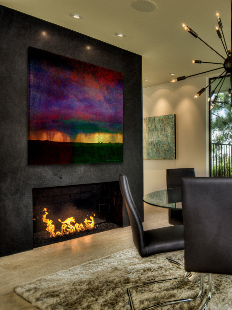 "Storm Passing Horses" Painting Print on Canvas by Chris Vest