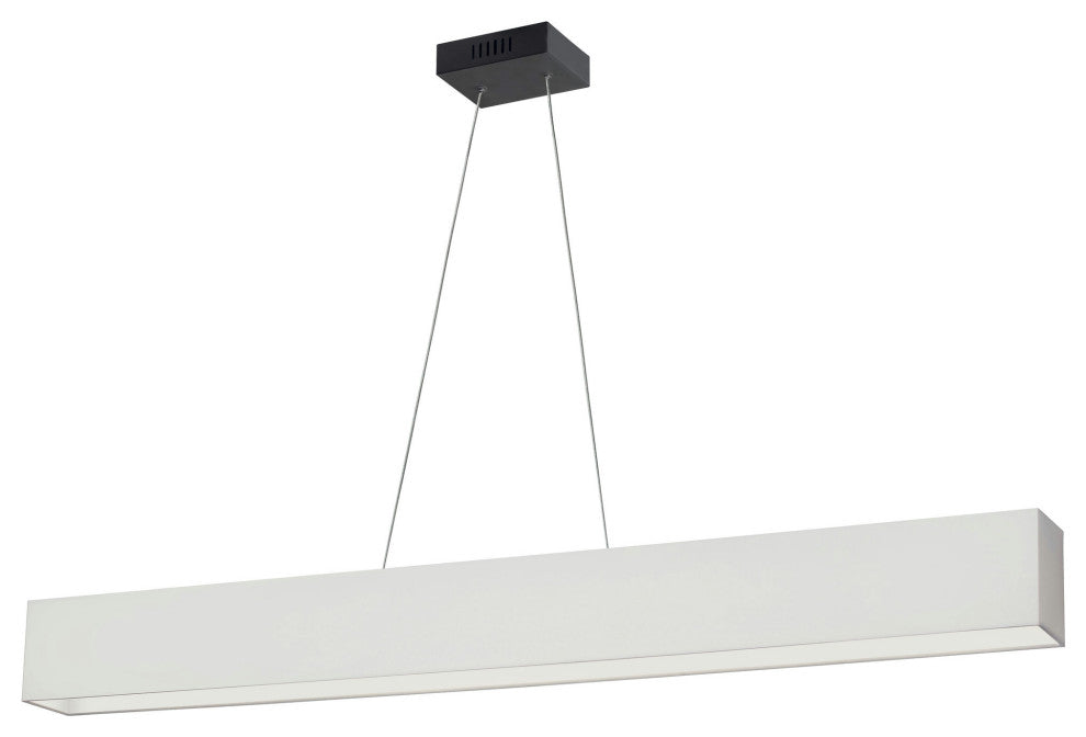 Aubrey 30W Horizontal Matte Black Pendant w/ White Shade, AUB-S5130HP-MB-790
