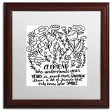 Elizabeth Caldwell 'A Friend' Art, Wood Frame, White Mat, 16x16