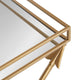 Madeira Arrow Mirrored Tray Top Table, Satin Gold 21x14x26