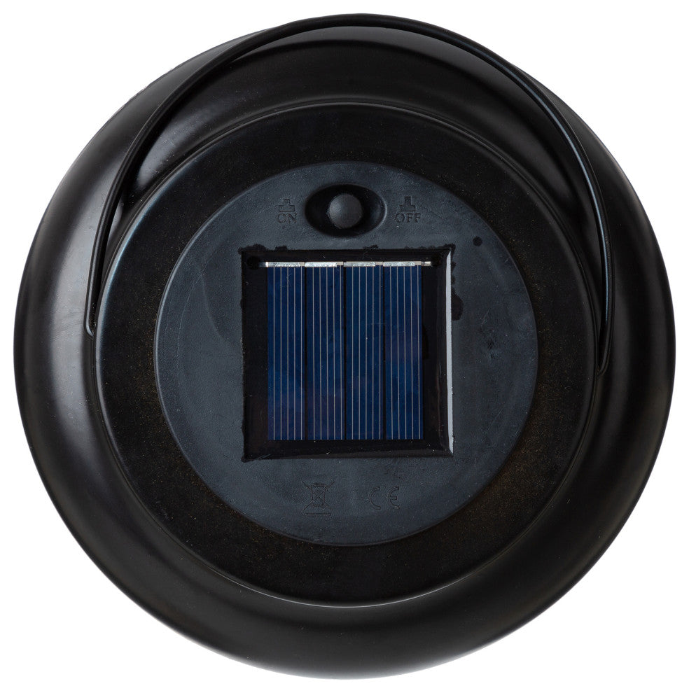 8.75"H Metal Cutout Solar Powered Outdoor Hanging Lantern