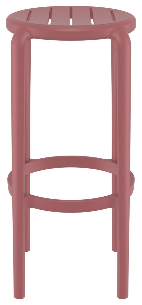 Tom Resin Bar Stool, Set of 2, Black, Marsala