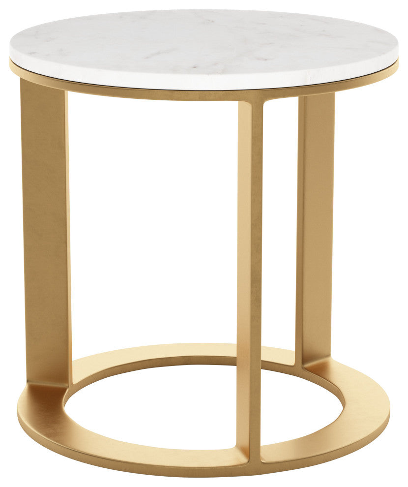 Helena Marble Side Table White & Gold