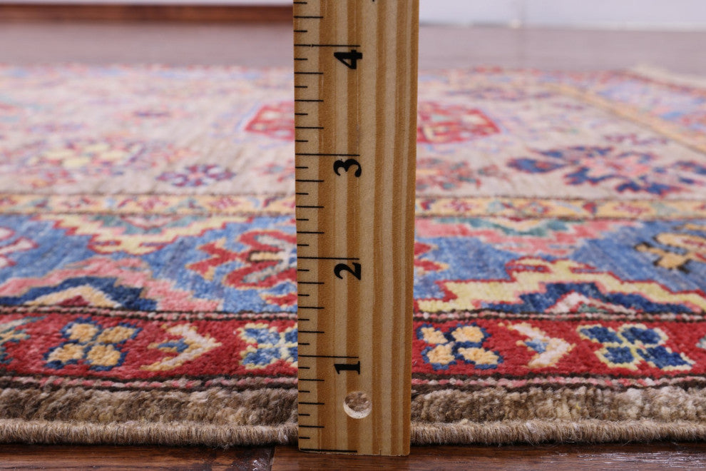 Handmade Super Kazak Wool Rug 4' 0" X 5' 7" Q7701
