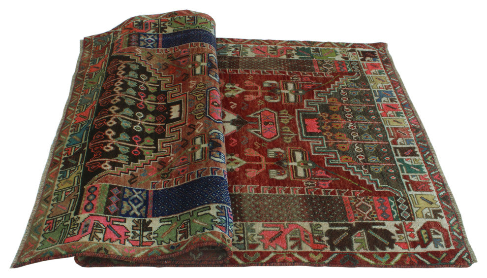 Fine Vintage Distressed Balzhan Rose Rug