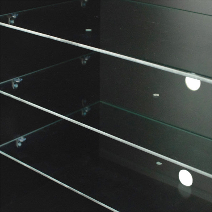 High Gloss Doors Modern TV Stand with LEDs Black MDF TV Cabinet