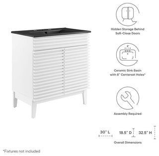 Render 30" Bathroom Vanity, White Black