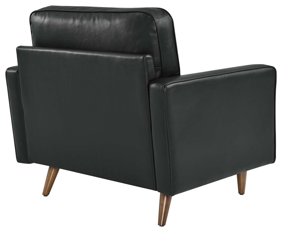 Valour Leather Armchair, Black
