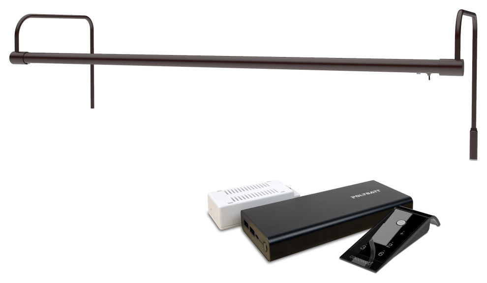 30" Slim Line Art Light, Mahogany Bronze With Rechargeable Battery