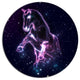 Purple Abstract Horse, Animal Round Metal Wall Art, 11"
