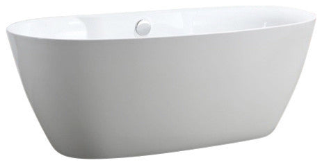 Pisa 63" Freestanding Bathtub, Glossy White