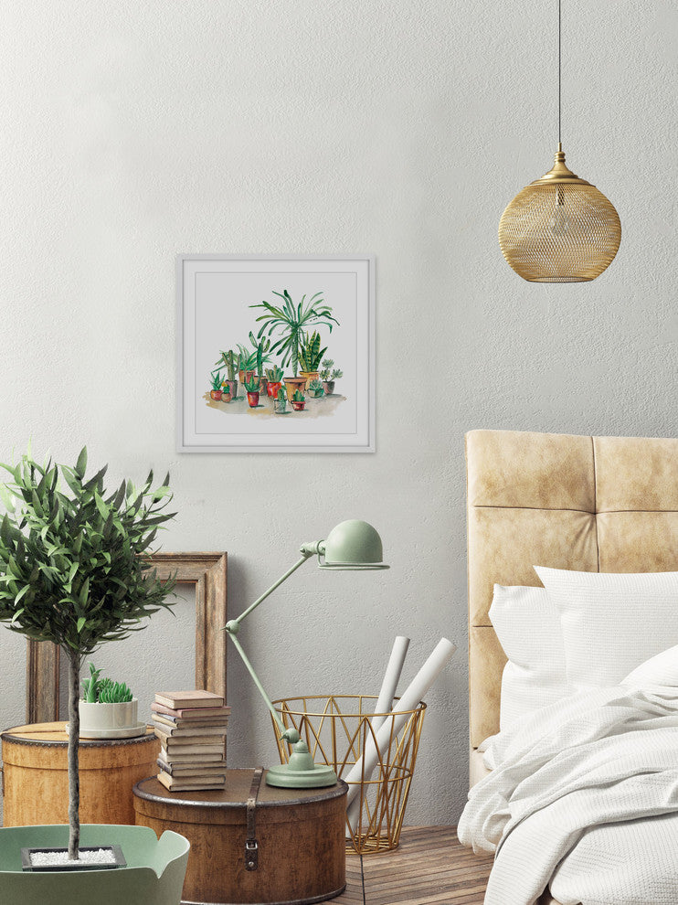 "Desert Plants" Framed Painting Print, 32"x32"