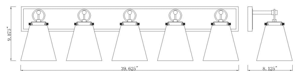 Zlite 483-5V-CH 5-Light Vanity, Clear