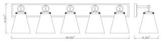Zlite 483-5V-CH 5-Light Vanity, Clear