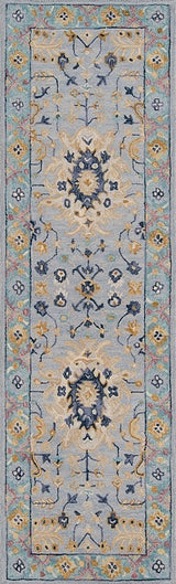 Momeni Tangier Tan30 Rug, Blue, 2'3"x8'0" Runner