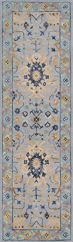 Momeni Tangier Tan30 Rug, Blue, 2'3"x8'0" Runner
