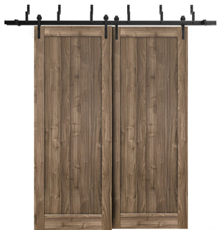 Sliding Closet Barn Bypass Doors 84 x 84 | Quadro 4111 Walnut | 8ft
