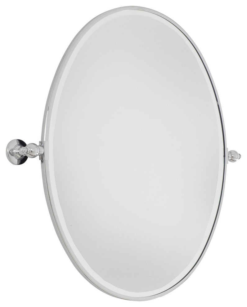 Minka Lavery 1433 30" W x 32" H Oval Framed Bathroom Mirror - Chrome
