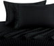 300 TC 100% Cotton Damask Stripe Sheet Set, Black, Full