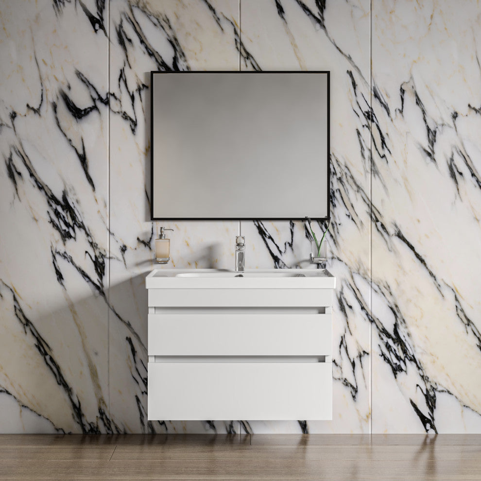 Bathroom Vanity Niagara White Gloss 24" Mirror 40"