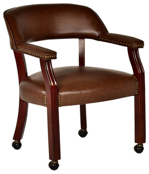 Tournament Captains Chair With Casters, Brown