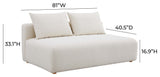 Hangover Upholstered Modular Loveseat, Cream Boucle