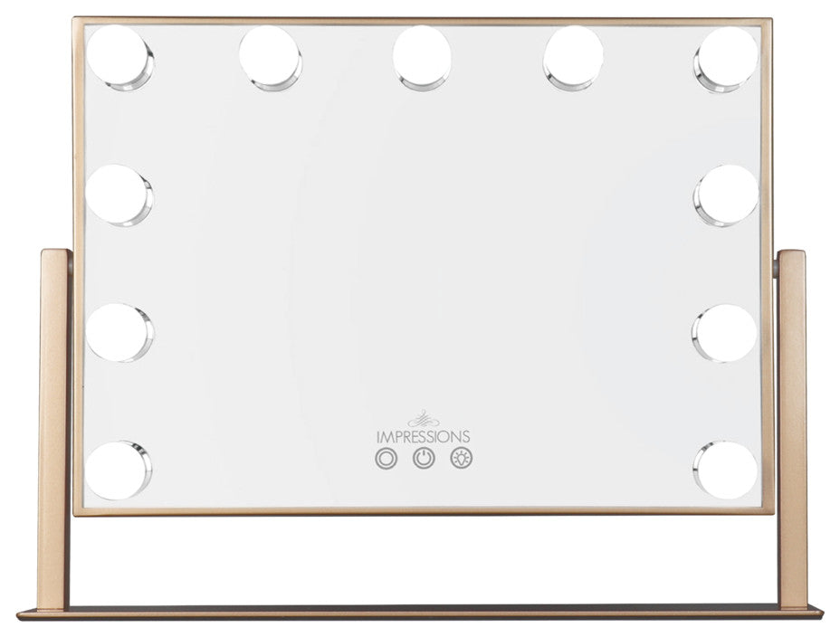 Hollywood Tri Tone Artiste XL Makeup Mirror, Champagne Gold