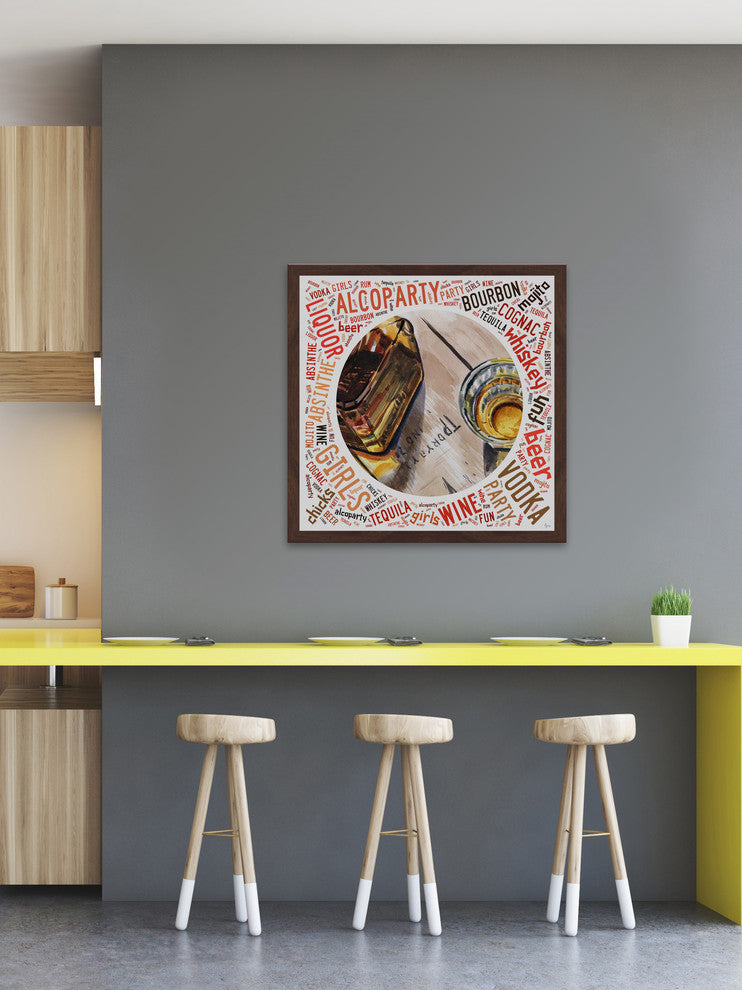 "Bourbon Night" Framed Painting Print, 32"x32"