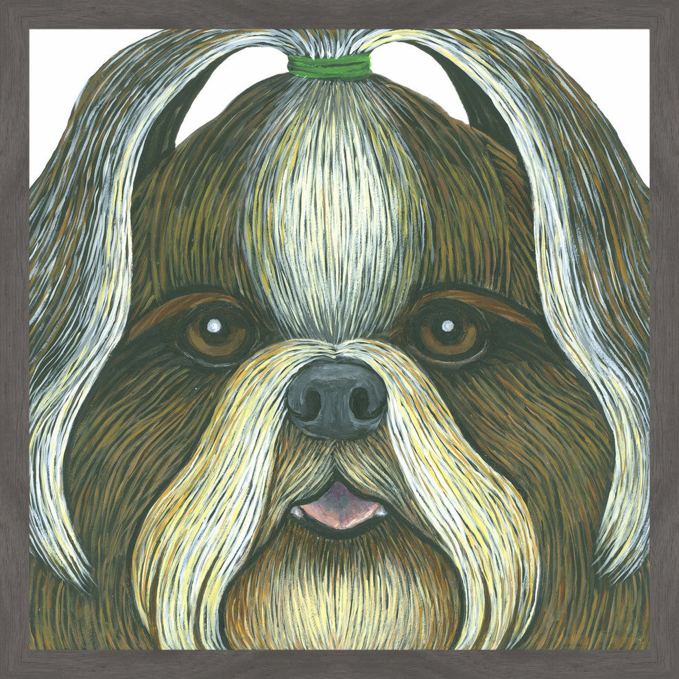 "Shih Tzu" Framed Painting Print, 12"x12"