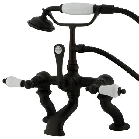 Kingston Brass 7" Deck Mount Tub Faucet With Hand Shower, Oil Rubbed Bronze