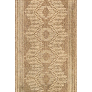 Nuloom Ranya Tribal Indoor/Outdoor Contemporary Area Rug, Light Brown 4'x6'