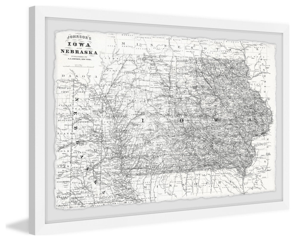 "White Iowa" Framed Painting Print, 36x24
