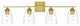 4 Light Brass And Clear Bath Sconce