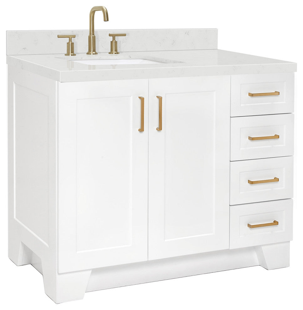 Ariel Taylor 42" Left Offset Single Rectangular Sink Bathroom Vanity