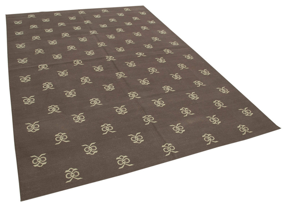 Rug N Carpet - Handmade Wool 6' 1'' x 8' 10'' Modern Design Dhurrie Kilim Rug