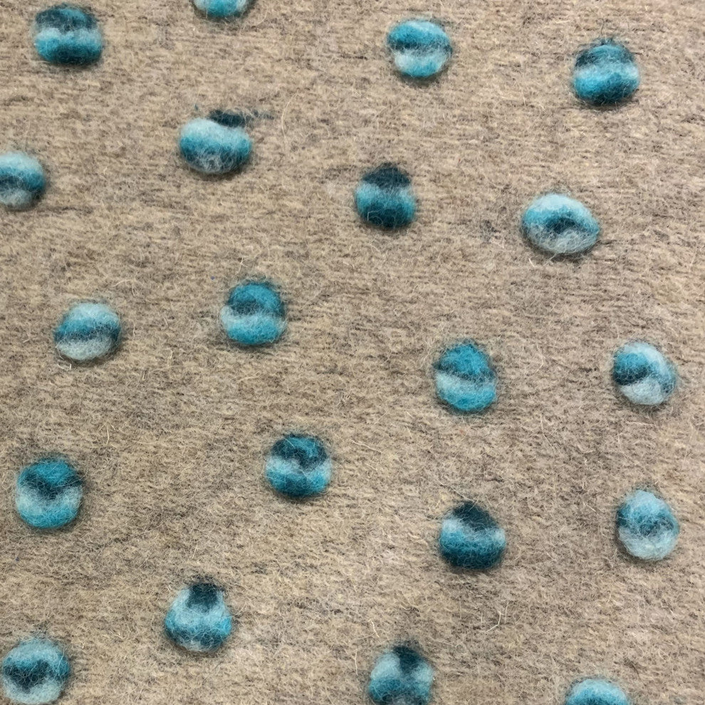 Plutus Blue Wool Dot Luxury Throw Pillow, 18"x18"