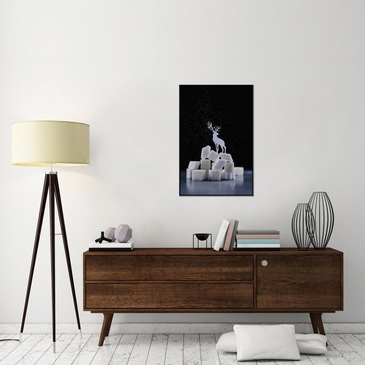 "Reindeer (Powdered Sugar)" Framed Canvas Giclee by Dina Belenko, 25x37"
