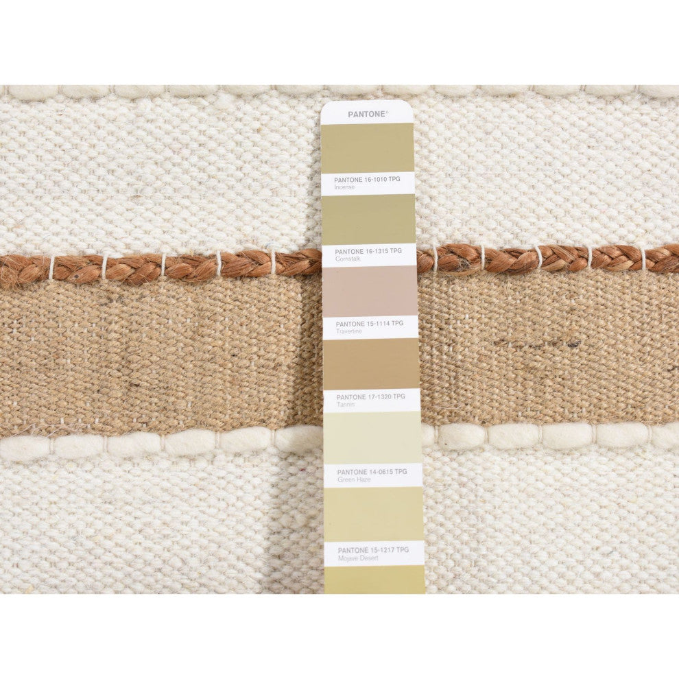 Tan Color, 100% Wool, Hand Woven, Natural Undyed Wool Rug, 2'x3'