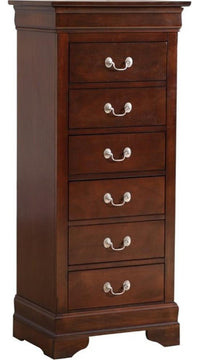 Maklaine Traditional Engineered Wood 7 Drawer Lingerie Chest in Cappuccino