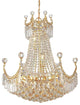 Elegant Corona Dining Room Light, Gold Finish With Royal Cut Crystal
