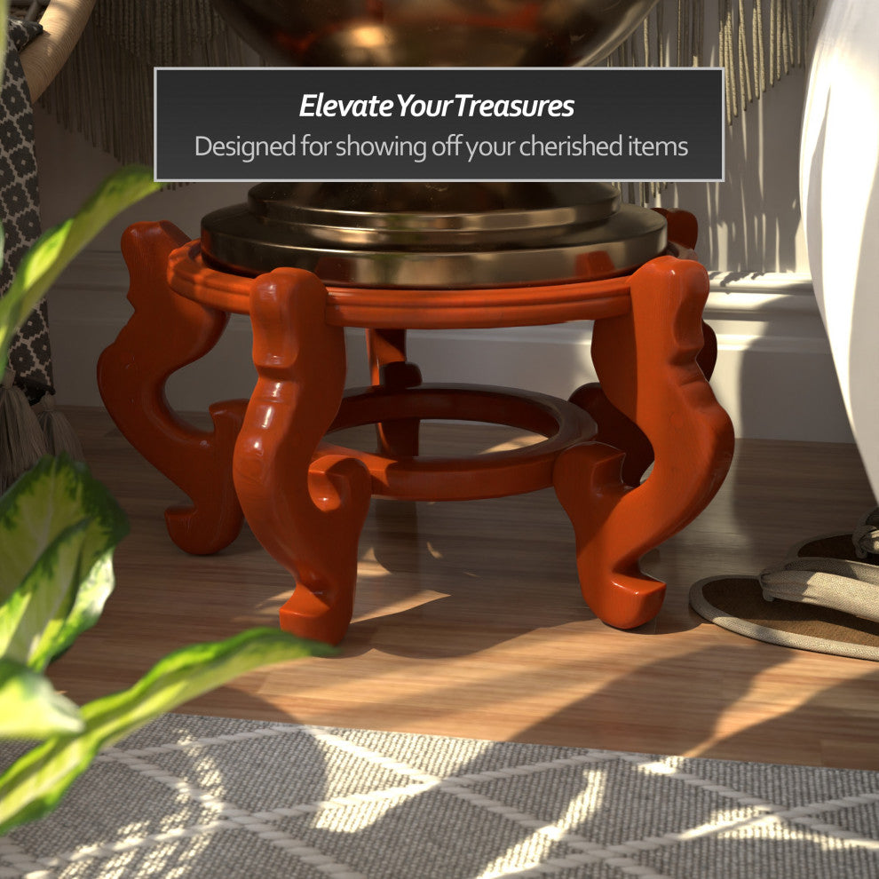 Rosewood Fishbowl Stand, Honey, Size 14.5" Base Diameter