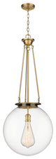 Beacon 1 Light 18" Pendant, Brushed Brass, Clear Glass