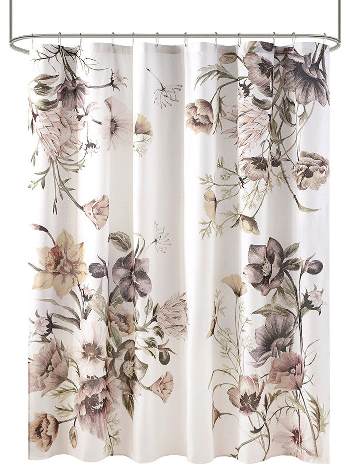 Madison Park Cassandra Blush Floral Shower Curtain