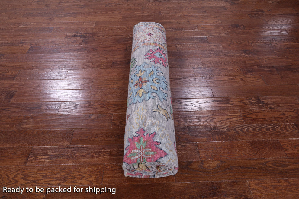 9' 1" X 12' 1" Turkish Oushak Hand Knotted Wool Rug - Q14955