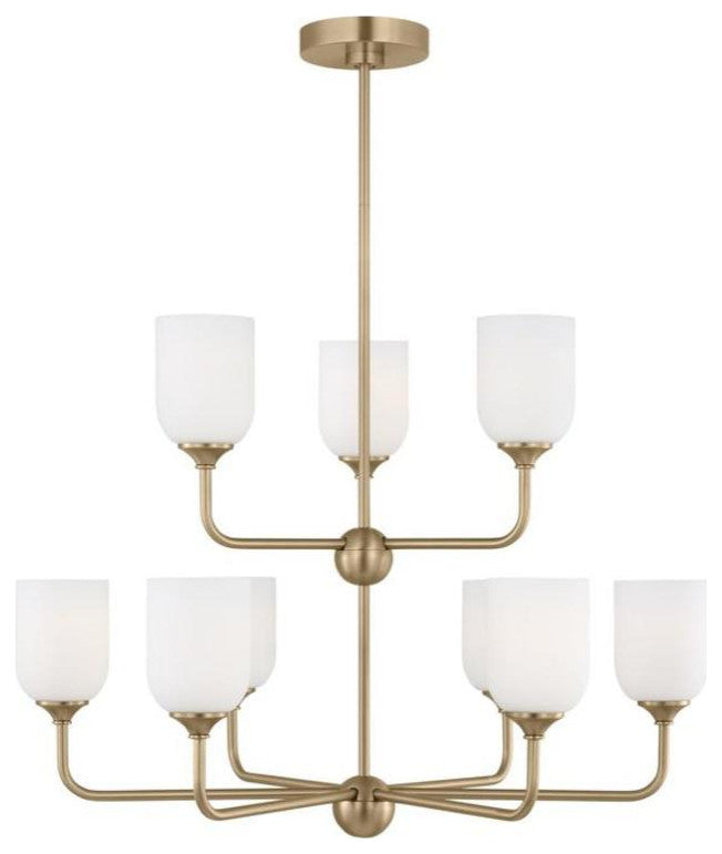 Generation Lighting GLC1109 Emile 9 Light 30"W Chandelier - Satin Bronze