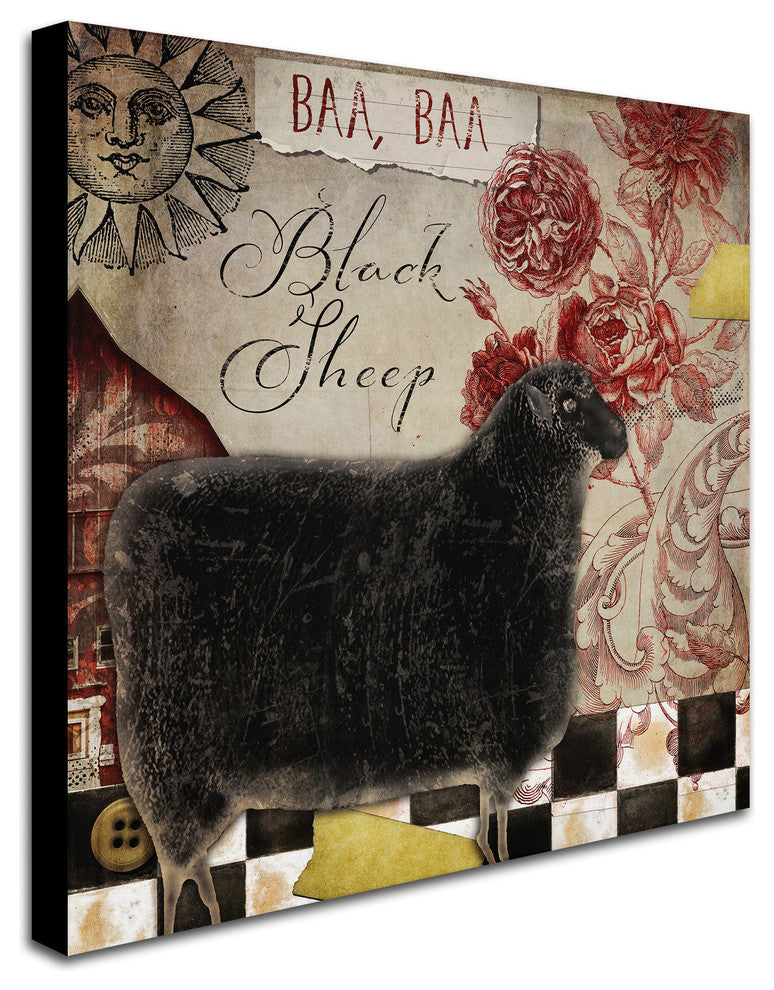 Color Bakery 'Baa Baa Black Sheep' Canvas Art, 35x35