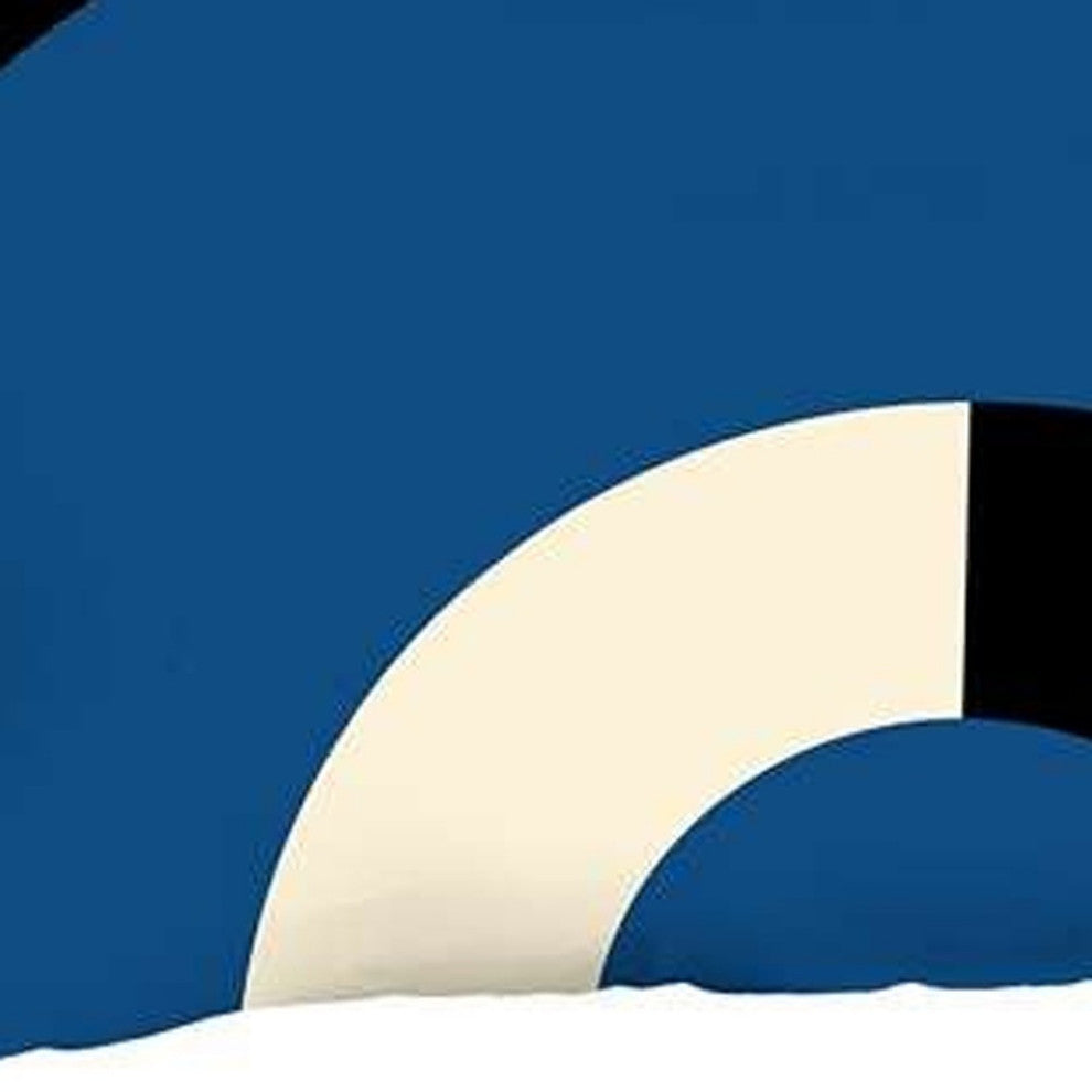 Set of 2 Blue Modern Lumbar Pillow Covers