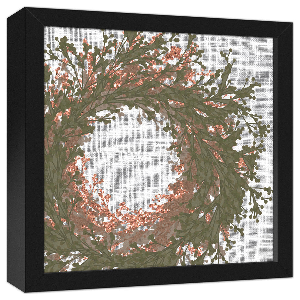 Christmas Wreath 12x12 Black Framed Canvas