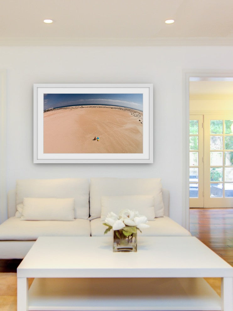 "Lone Surfer'S View" Framed Print by Karolis Janulis