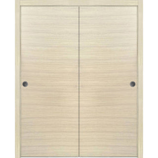 Sliding Closet Bypass Doors 64 x 80 | Planum 0010 Natural Veneer